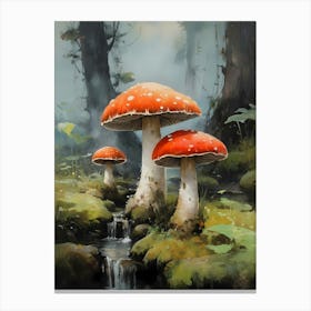 Mushrooms Painting (26) Canvas Print