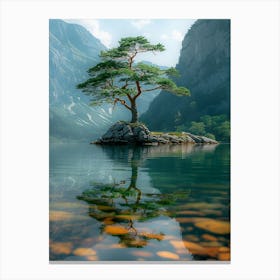 Lone Tree In A Lake Canvas Print