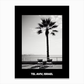 Poster Of Tel Aviv, Israel, Mediterranean Black And White Photography Analogue 5 Canvas Print