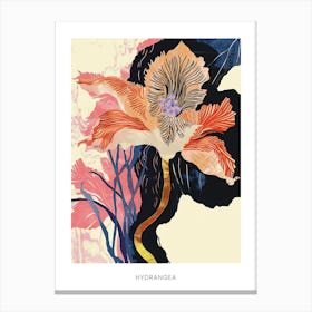 Colourful Flower Illustration Poster Hydrangea 3 Canvas Print