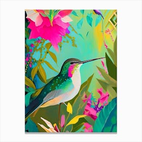 Hummingbird In A Garden Abstract Still Life Canvas Print