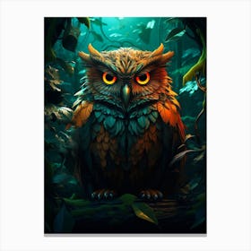 Owl In The Forest 2 Canvas Print