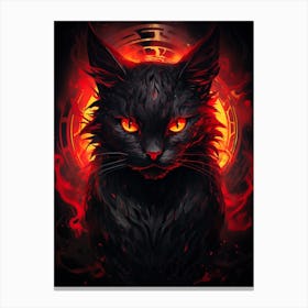 Black Cat With Red Eyes 1 Canvas Print