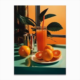 Orange Juice Vintage Cookbook Style 1 Canvas Print
