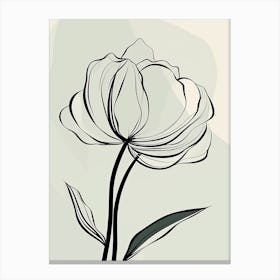 Line Art Tulips Flowers Illustration Neutral 5 Canvas Print