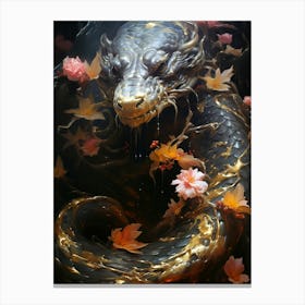 Floral Fantasy Snake Canvas Print