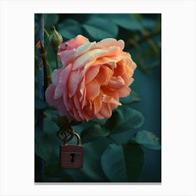 English Roses Painting Rose With A Lock 2 Canvas Print