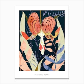 Colourful Flower Illustration Poster Bleeding Heart 6 Canvas Print