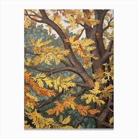 Winged Elm 2 Vintage Autumn Tree Print  Canvas Print