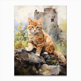 Irish Cats in Watercolor 6 Canvas Print