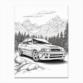 Subaru Impreza Wrx Sti Tropical Drawing 2 Canvas Print