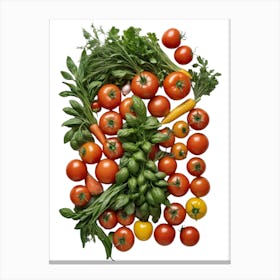 Vegetables Isolated On White Background Canvas Print