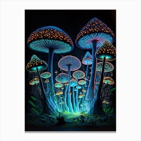 Mushrooms In The Dark Canvas Print