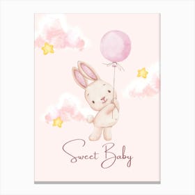 Sweet Baby Bunny Kids and Nursery Canvas Print