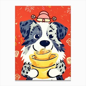 Chinese New Year Border Collie Dog 1 Stampe su tela