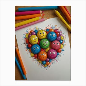 Heart Of Smileys Canvas Print