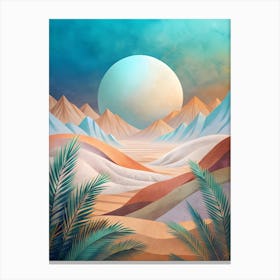 A Peaceful Abstract Desert Scene Featuring Muted 1 1 Canvas Print