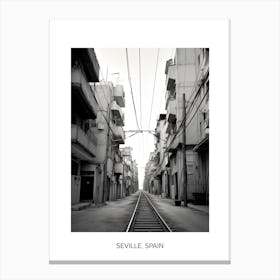 Poster Of Tel Aviv, Israel, Photography In Black And White 1 Canvas Print