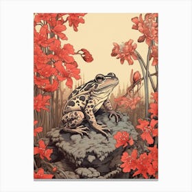 Poison Dart Frog Vintage Botanical 4 Canvas Print
