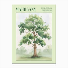 Mahogany Tree Atmospheric Watercolour Painting 2 Poster Canvas Print