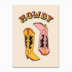 Howdy coastal cowgirl Canvas Print