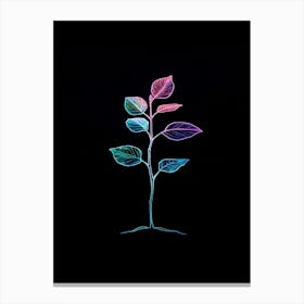 Tree On Black Background Canvas Print