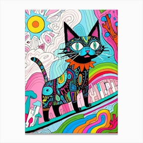 Psychedelic Cat 1 Canvas Print