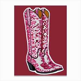 Pink Cowboy Boots Canvas Print