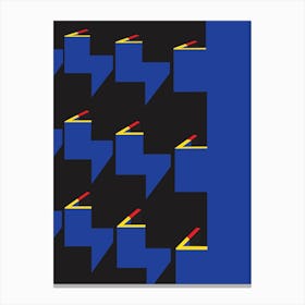 Blue Bauhaus Colours & Shadows Canvas Print