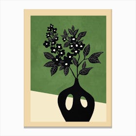 Flower Vase Verde Canvas Print