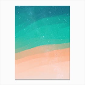 Minimal art abstract watercolor painting of mountain waves Canvas Print