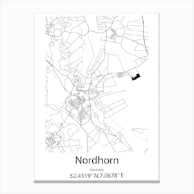 Nordhorn,Germany Minimalist Map Canvas Print