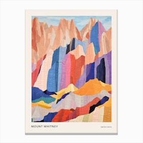 Mount Whitney United States 3 Colourful Mountain Illustration Poster Canvas Print