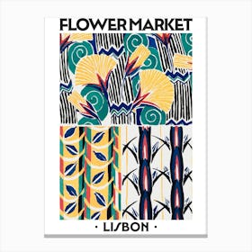 Flower Market Lisbon Eugene Seguy Vintage Botanical Canvas Print