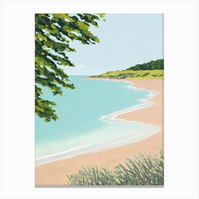 Holkham Bay Beach, Norfolk Contemporary Illustration   Canvas Print