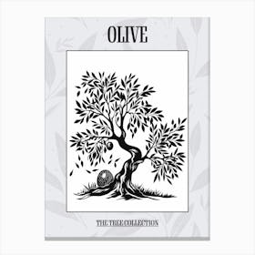Olive Tree Simple Geometric Nature Stencil 21 Poster Canvas Print