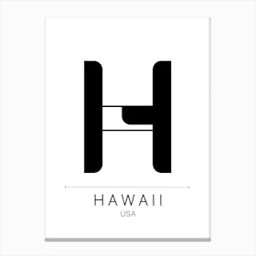 Hawaii City Typography Wall Canvas Print