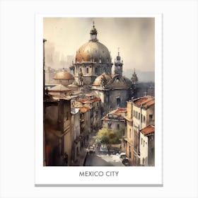 Mexico City Watercolor 4travel Poster Canvas Print