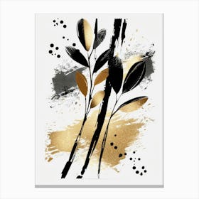 Abstract Gold And Black Painting 24 Canvas Print