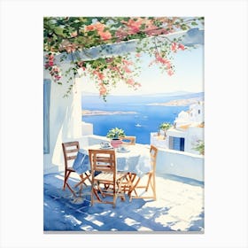 Mykonos Summer Watercolour 7 Canvas Print
