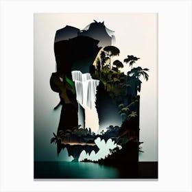 Iguazú Falls National Park Brazil Cut Out Paper Canvas Print
