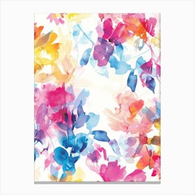 Watercolor Floral Pattern 1 Canvas Print