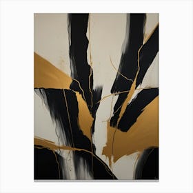 Black And Gold Abstract Painting 1 Canvas Print