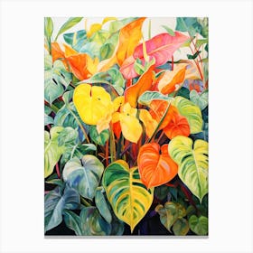 Tropical Plant Painting Pothos Plant 1 Canvas Print