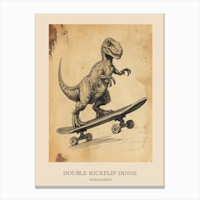 Nodosaurus Vintage Dinosaur Poster 2 Canvas Print