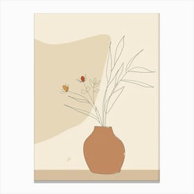 Amsterdam Botanical Garden Boho Line Art Canvas Print