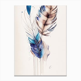 Feather And Birds 1 Symbol Minimal Watercolour Canvas Print