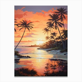 A Vibrant Painting Of Eagle Beach Aruba 2 Canvas Print