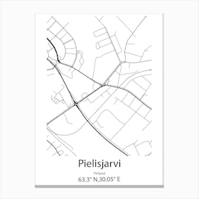 Pielisjarvi,Finland Minimalist Map Canvas Print