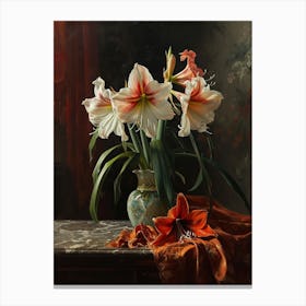 Baroque Floral Still Life Amaryllis 7 Canvas Print